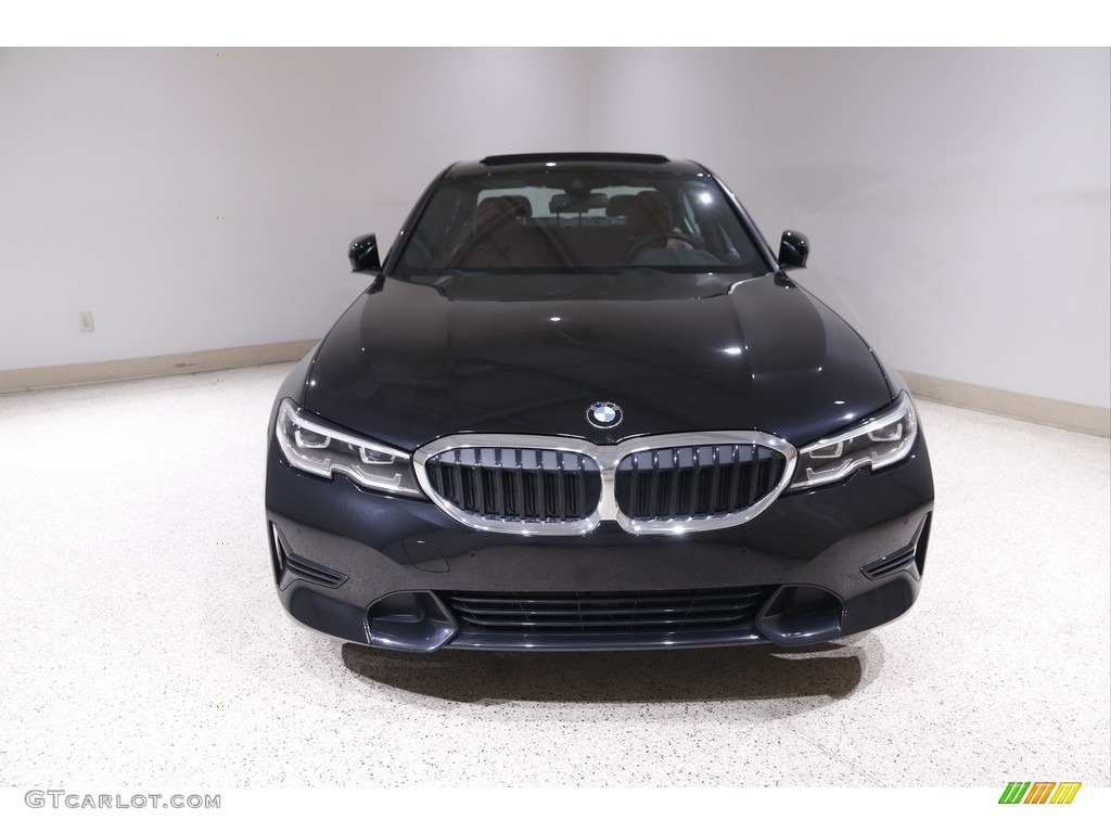 2022 3 Series 330i xDrive Sedan - Black Sapphire Metallic / Tacora Red photo #2