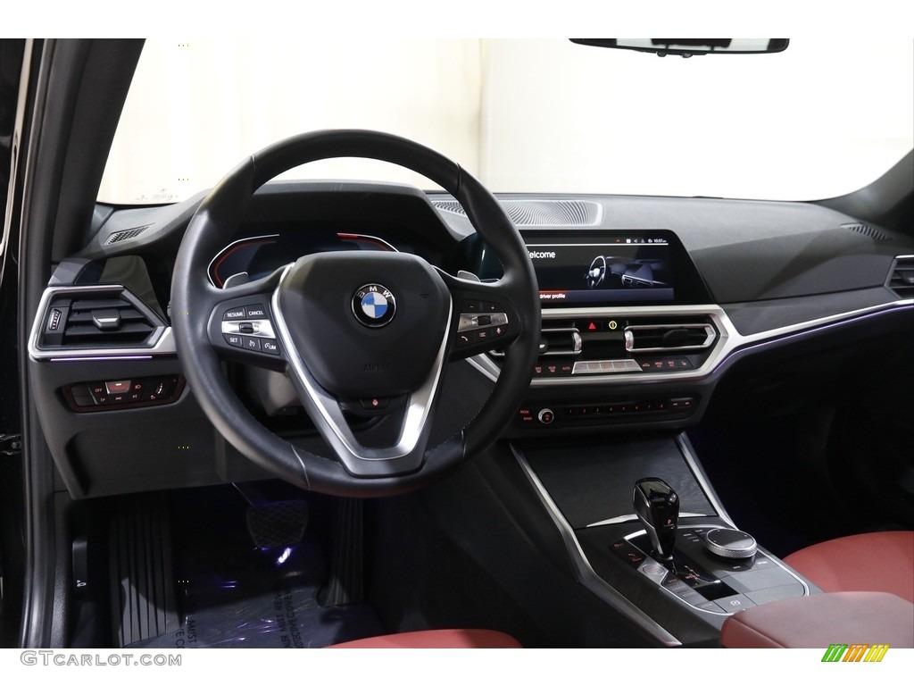 2022 3 Series 330i xDrive Sedan - Black Sapphire Metallic / Tacora Red photo #6
