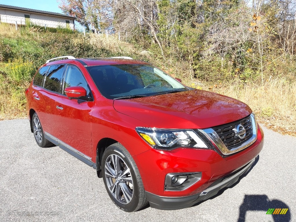 Scarlet Ember Tintcoat 2020 Nissan Pathfinder Platinum 4x4 Exterior Photo #145227340