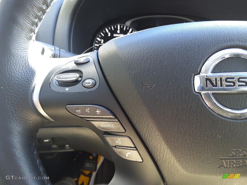 2020 Nissan Pathfinder Platinum 4x4 Charcoal Steering Wheel Photo #145227630