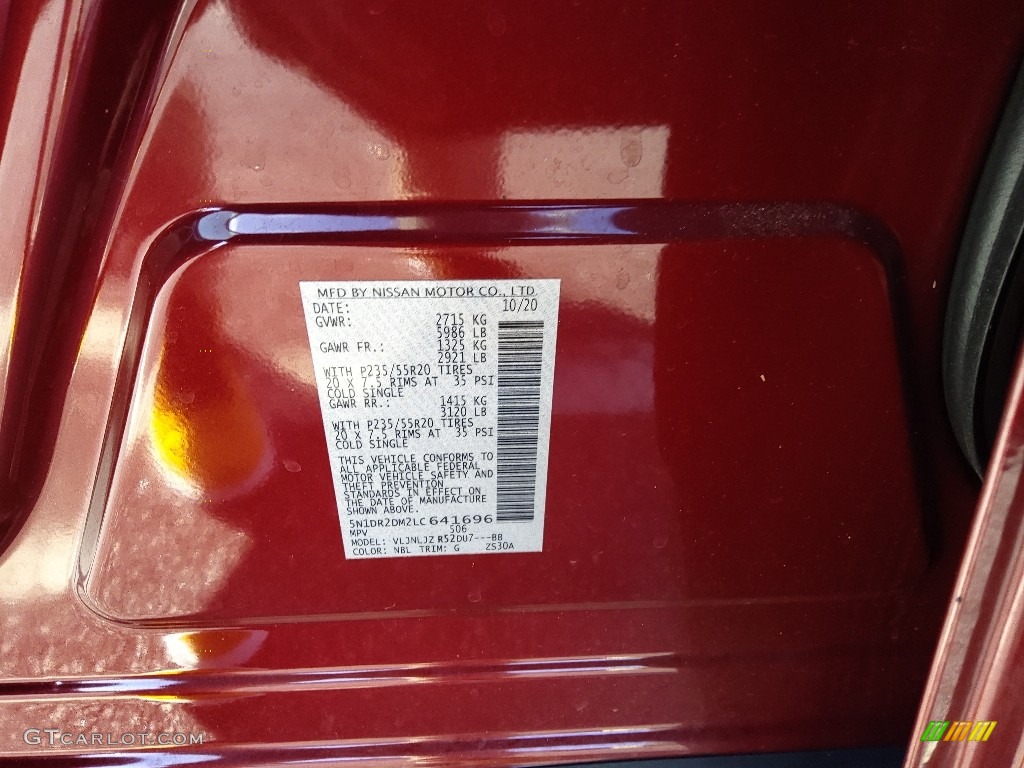 2020 Pathfinder Color Code NBL for Scarlet Ember Tintcoat Photo #145227857