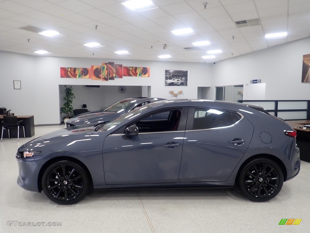 2023 Mazda3 2.5 S Carbon Edition Hatchback - Polymetal Gray Metallic / Red photo #6