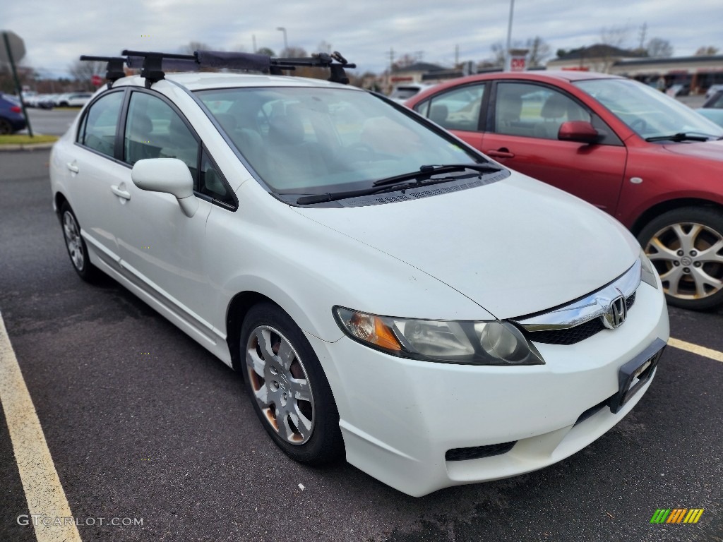 2010 Civic LX Sedan - Taffeta White / Gray photo #3