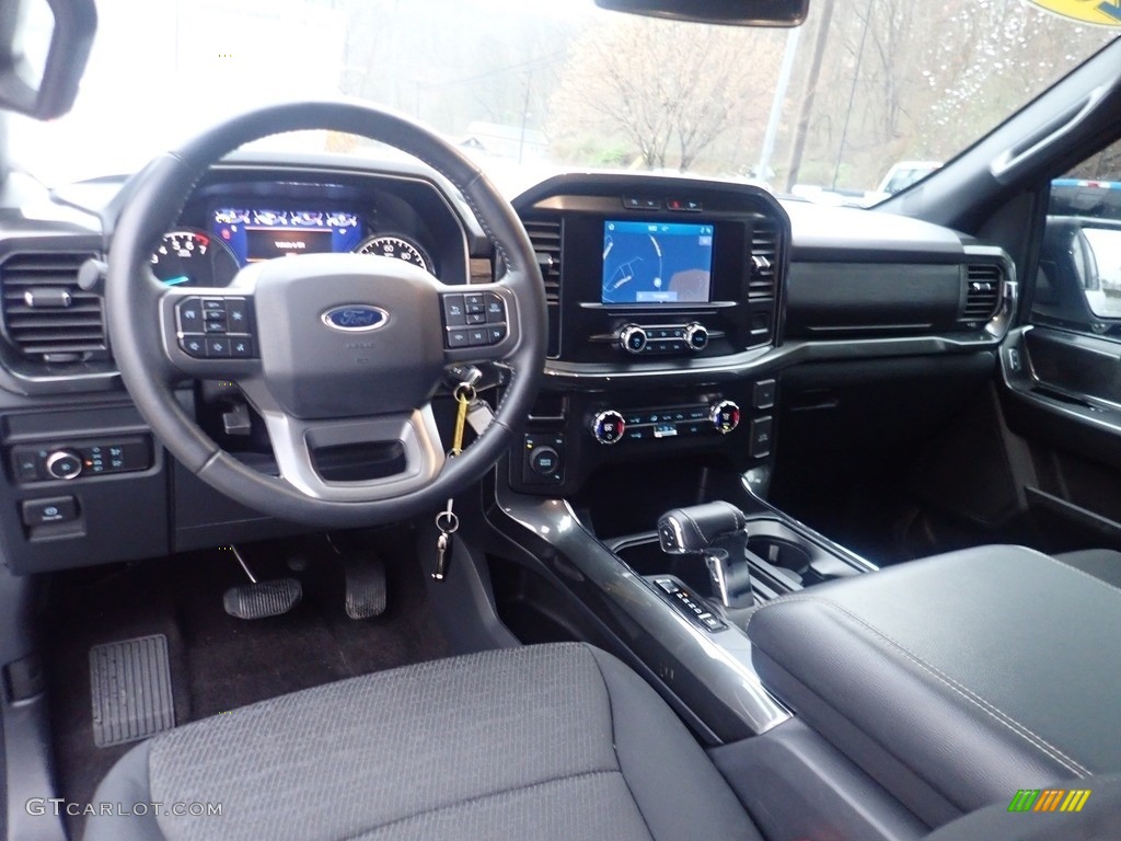 Black Interior 2021 Ford F150 XLT SuperCrew 4x4 Photo #145233101
