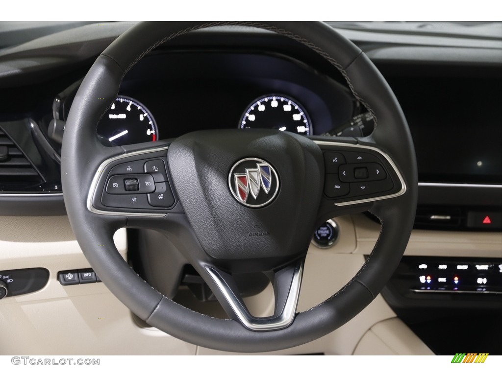 2021 Buick Envision Avenir AWD Whisper Beige w/Ebony Accents Steering Wheel Photo #145233542