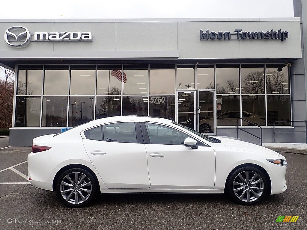2022 Mazda3 Preferred Sedan - Snowflake White Pearl Mica / Black photo #1