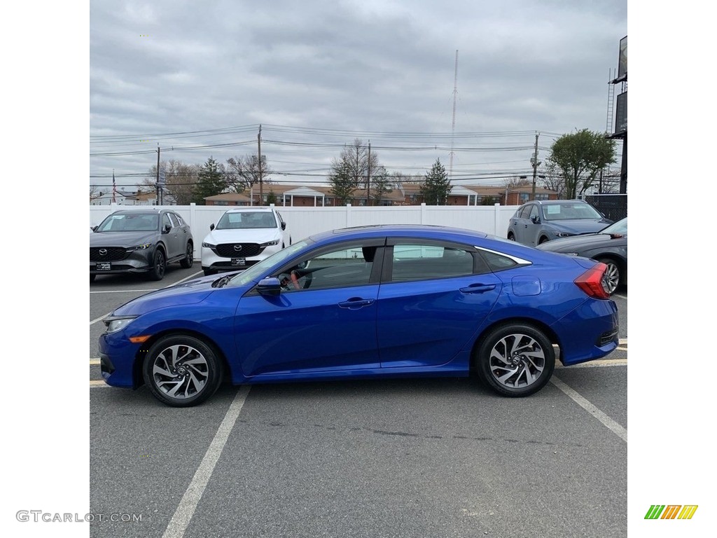 2016 Civic EX Sedan - Aegean Blue Metallic / Black photo #4