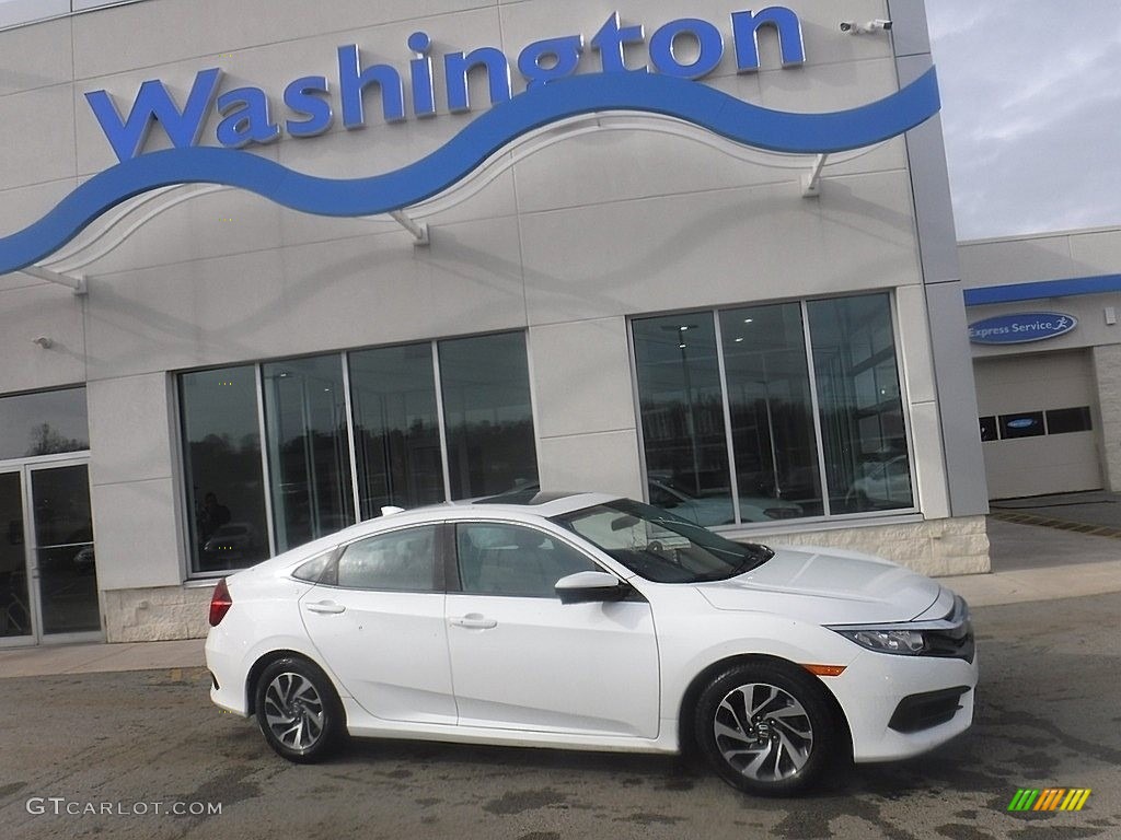 2017 Civic EX Sedan - White Orchid Pearl / Ivory photo #2
