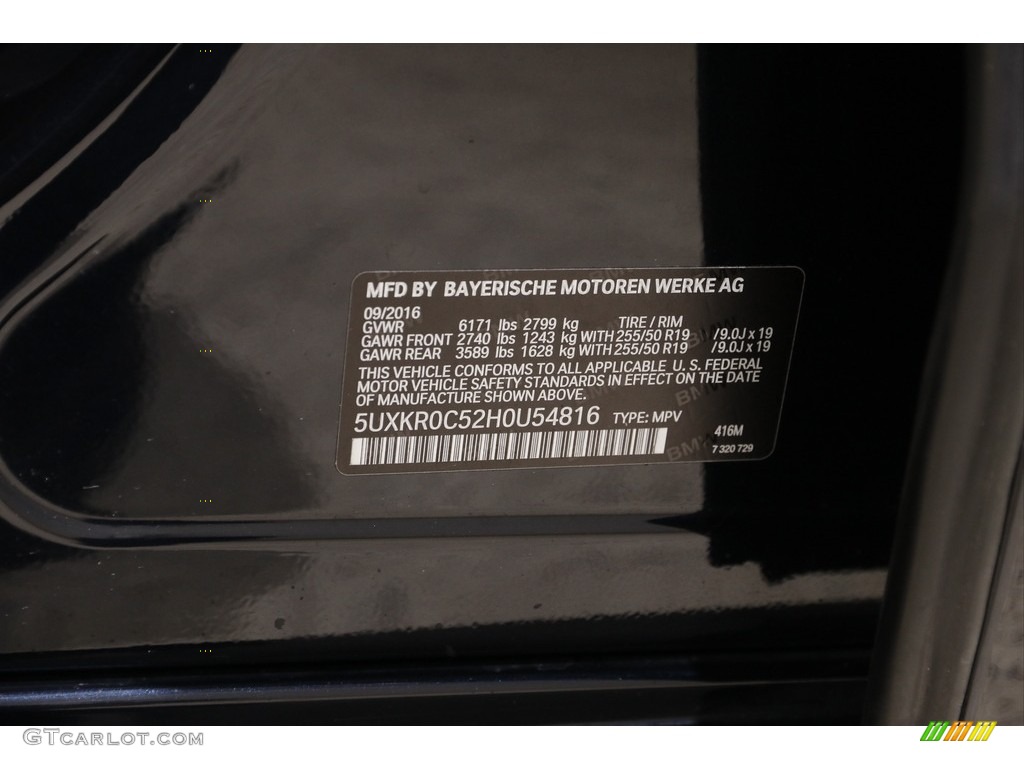 2017 X5 Color Code 416 for Carbon Black Metallic Photo #145236985