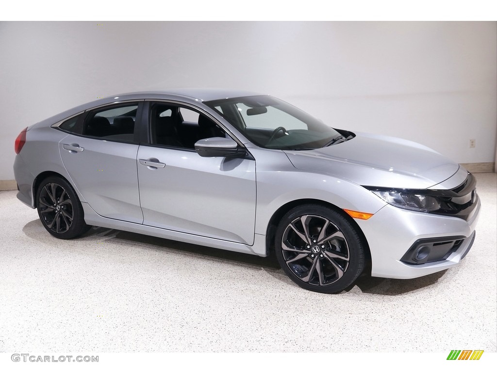 2021 Civic Sport Sedan - Lunar Silver Metallic / Black photo #1