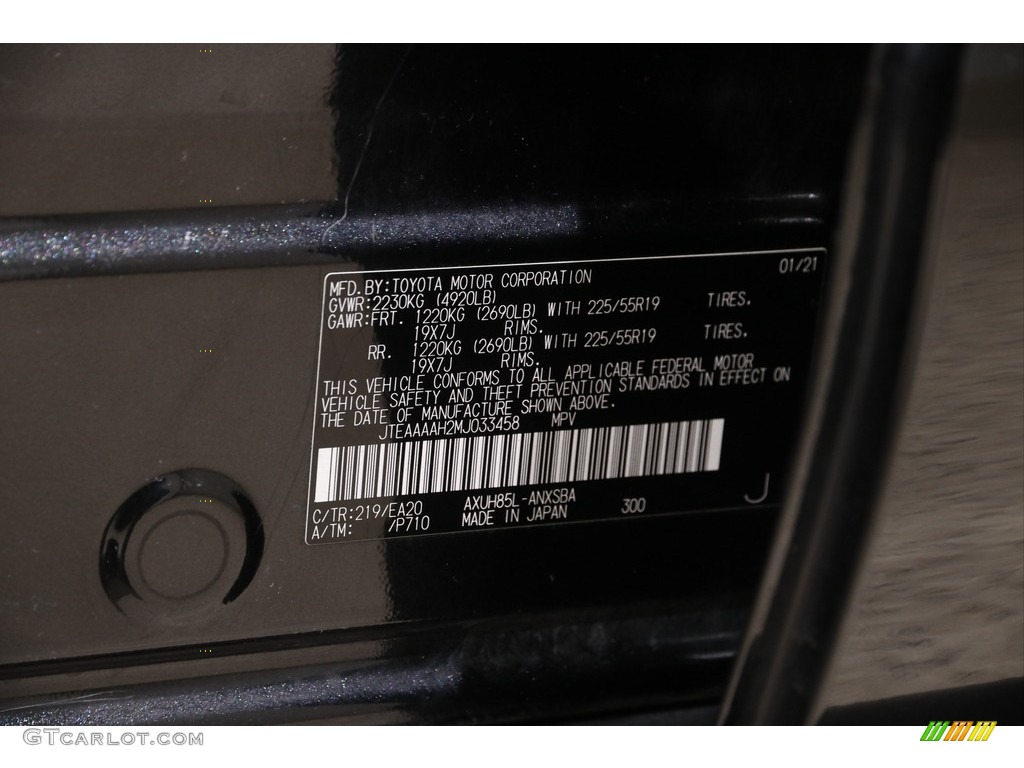 2021 Venza Color Code 219 for Celestial Black Photo #145247343