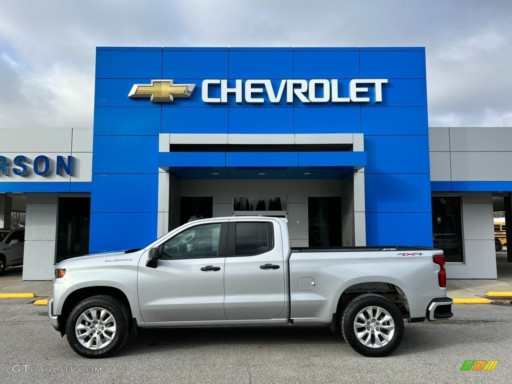 2019 Silverado 1500 Custom Double Cab 4WD - Silver Ice Metallic / Jet Black photo #1