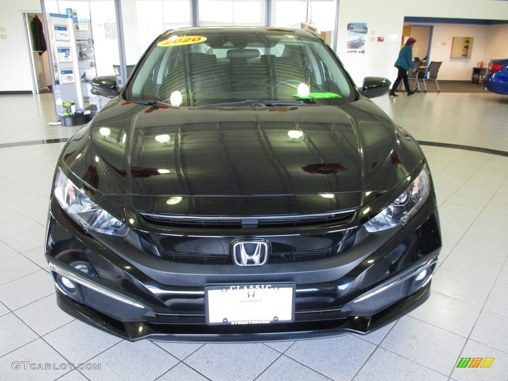 2020 Civic EX Sedan - Crystal Black Pearl / Black photo #2