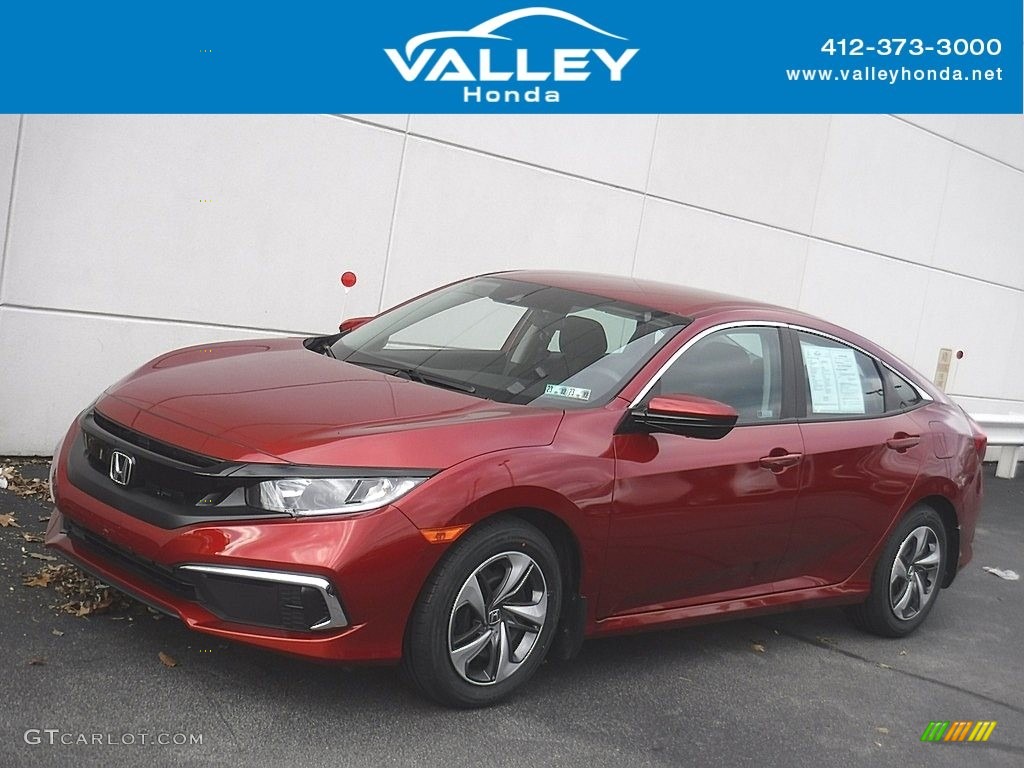 2020 Civic LX Sedan - Molten Lava Pearl / Black photo #1