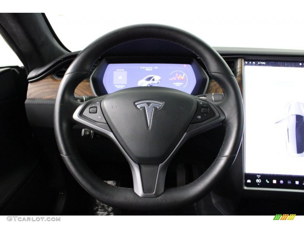2019 Tesla Model S 75D Black Steering Wheel Photo #145251900