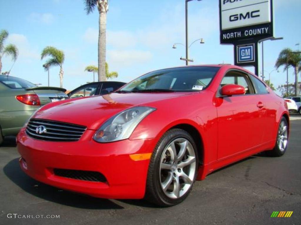 2004 G 35 Coupe - Laser Red / Willow photo #1