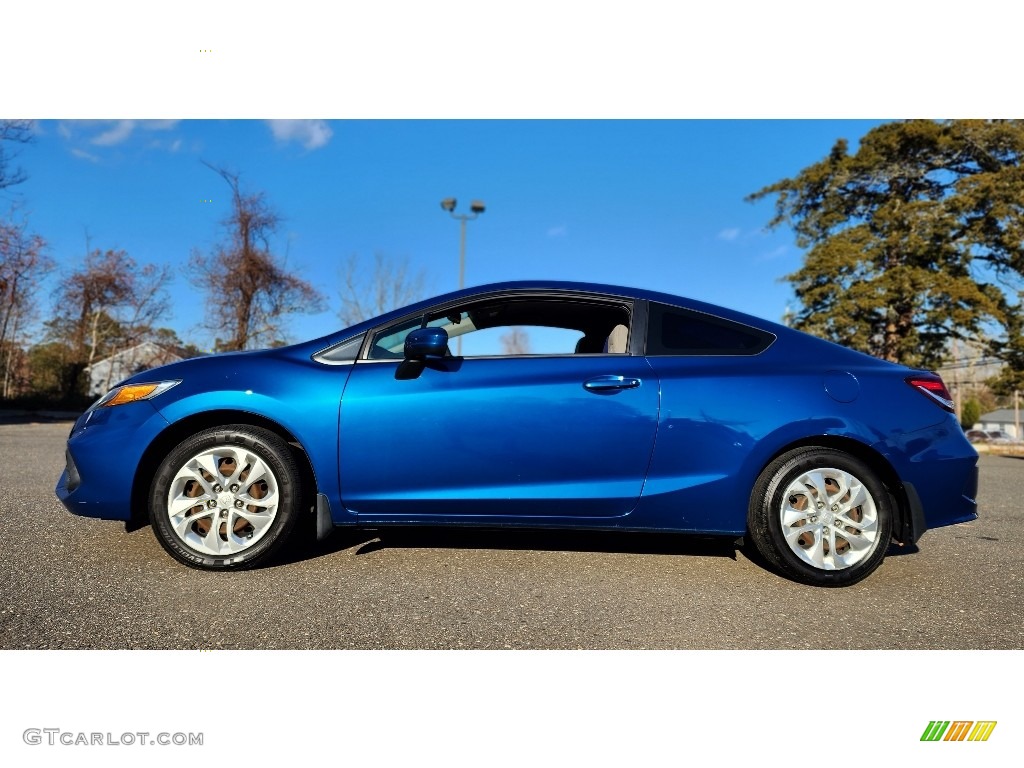 2015 Civic LX Coupe - Dyno Blue Pearl / Gray photo #4