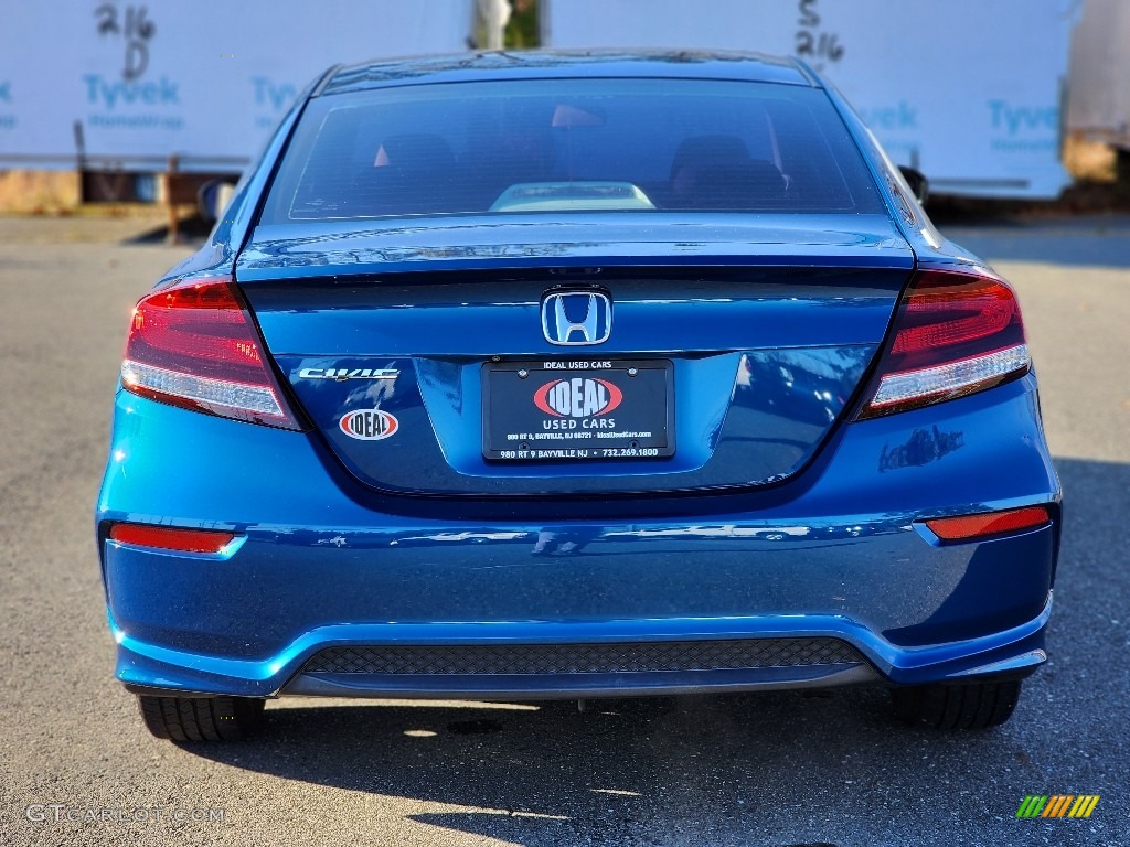2015 Civic LX Coupe - Dyno Blue Pearl / Gray photo #6