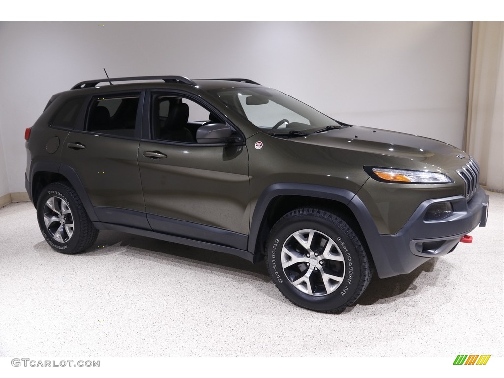 2015 Cherokee Trailhawk 4x4 - ECO Green Pearl / Trailhawk Black photo #1