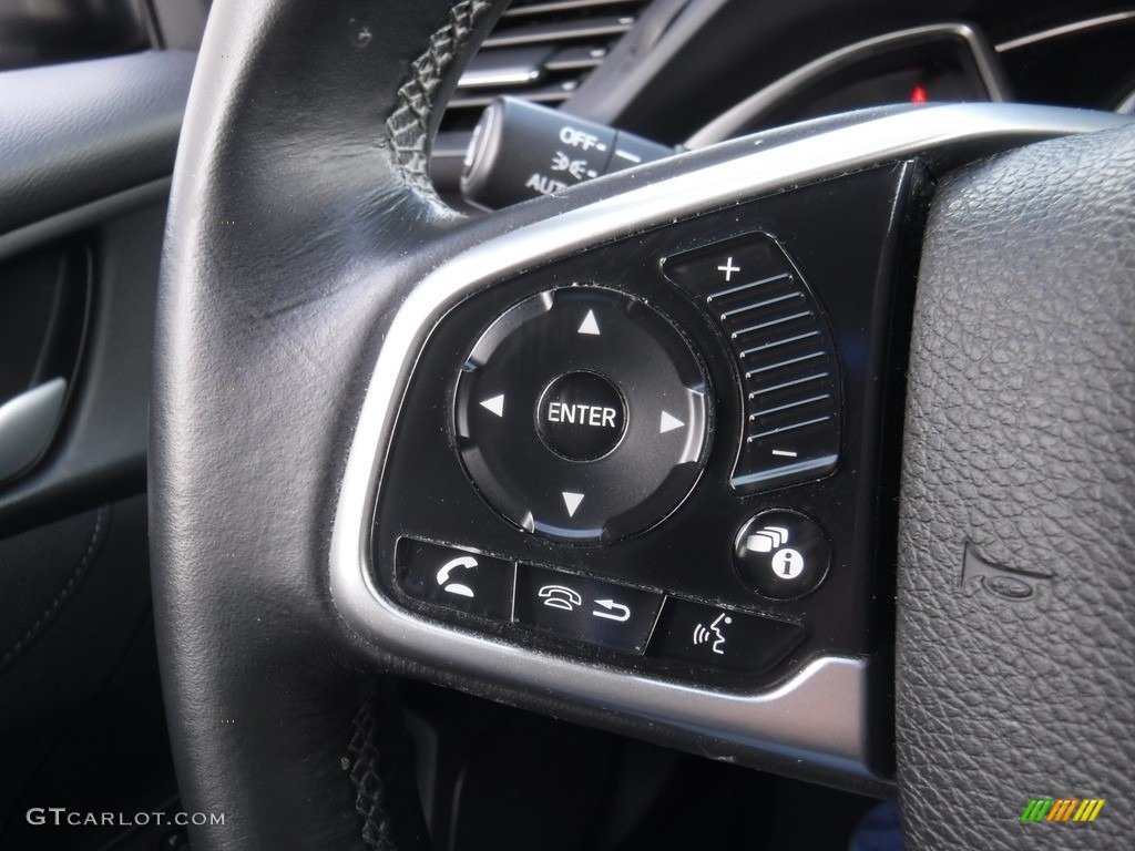 2018 Honda Civic EX-T Sedan Black Steering Wheel Photo #145255980