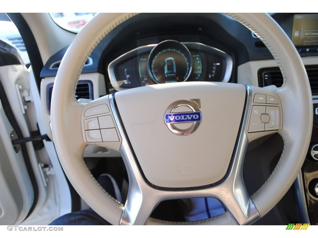 2015 Volvo XC70 T5 Drive-E Soft Beige Steering Wheel Photo #145257099