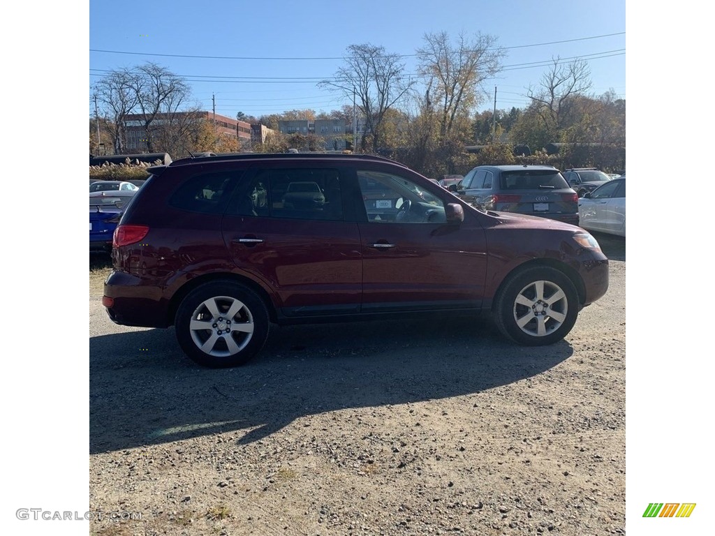 2008 Santa Fe Limited 4WD - Dark Cherry Red / Beige photo #4