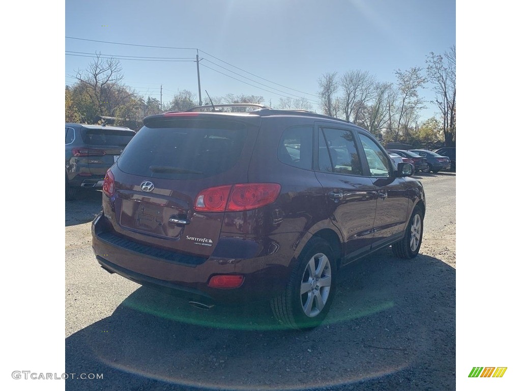 2008 Santa Fe Limited 4WD - Dark Cherry Red / Beige photo #7