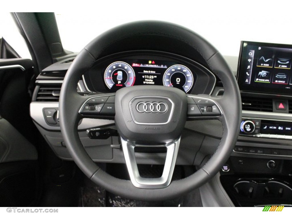 2022 Audi A5 S Line Premium quattro Coupe Rock Gray Steering Wheel Photo #145257378
