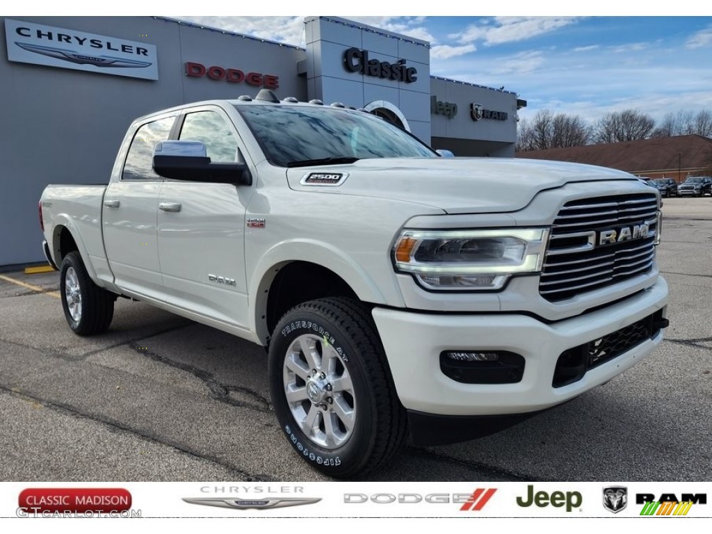 2022 2500 Laramie Crew Cab 4x4 - Pearl White / Black photo #1