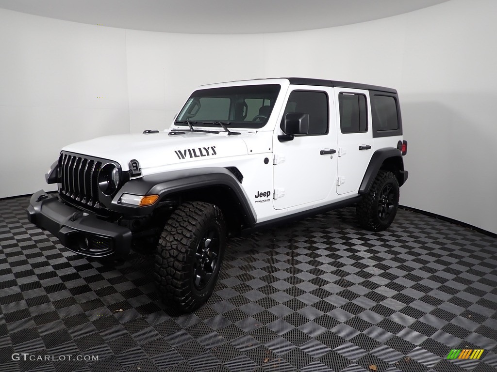 Bright White 2022 Jeep Wrangler Unlimited Willys 4x4 Exterior Photo #145262234
