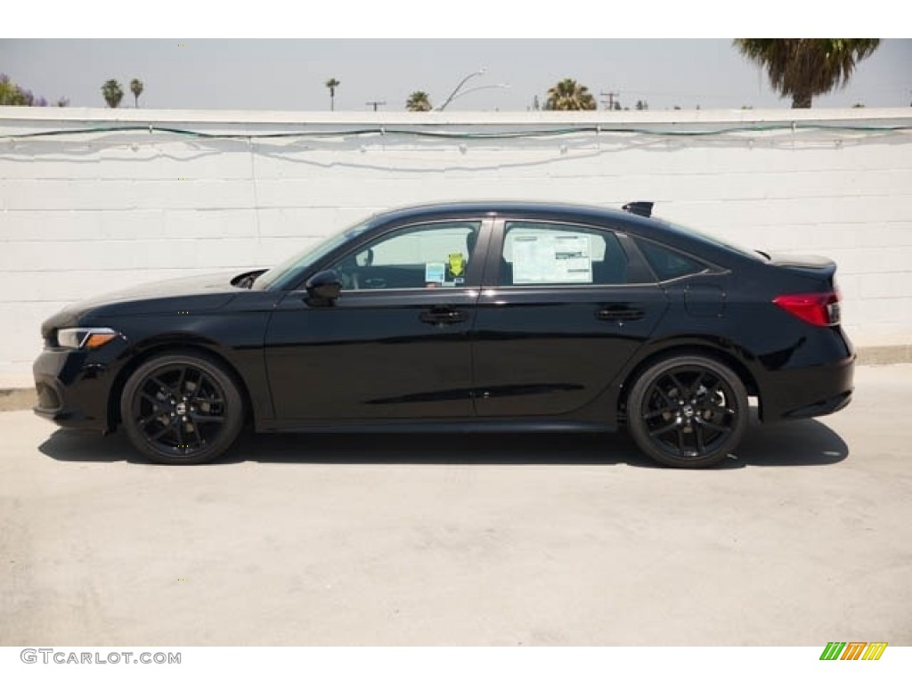 Crystal Black Pearl 2023 Honda Civic Sport Sedan Exterior Photo #145264305