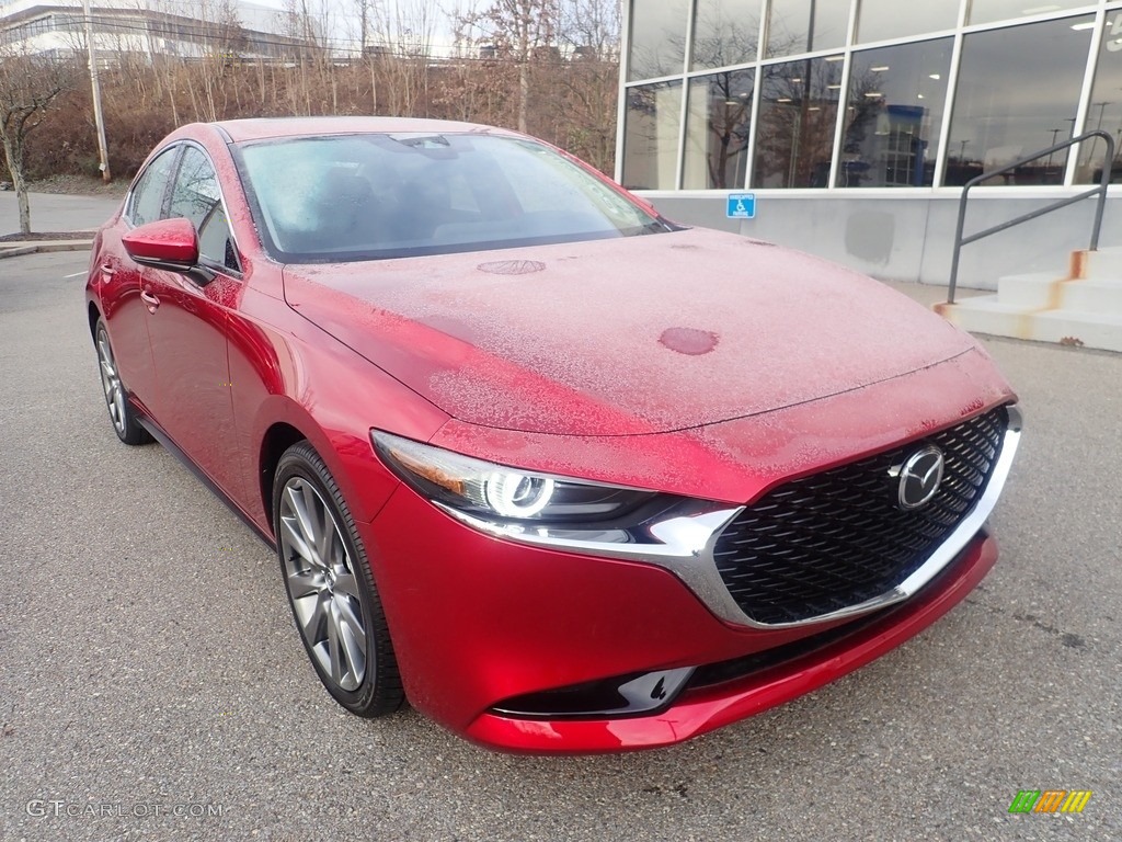 2022 Mazda3 Premium Sedan - Soul Red Crystal Metallic / Black photo #9