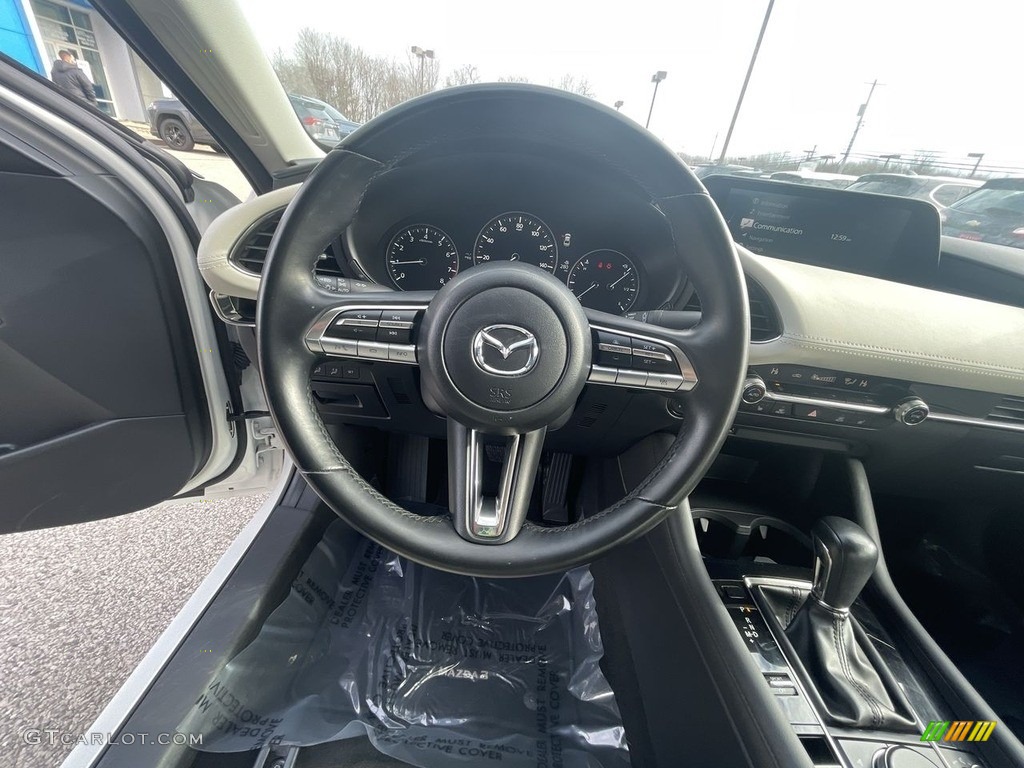 2021 Mazda Mazda3 Premium Sedan AWD White Steering Wheel Photo #145270585