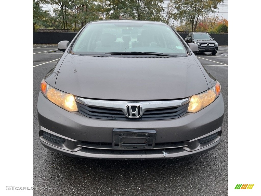 2012 Civic EX Sedan - Urban Titanium Metallic / Beige photo #2