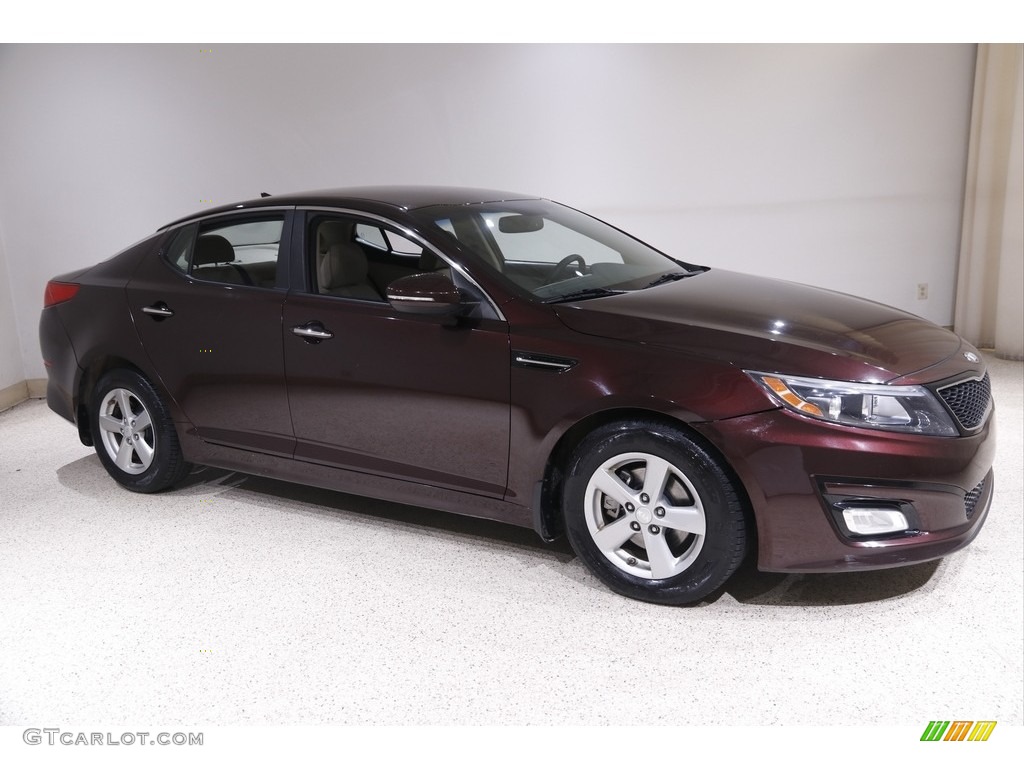 2014 Optima LX - Dark Cherry / Beige photo #1