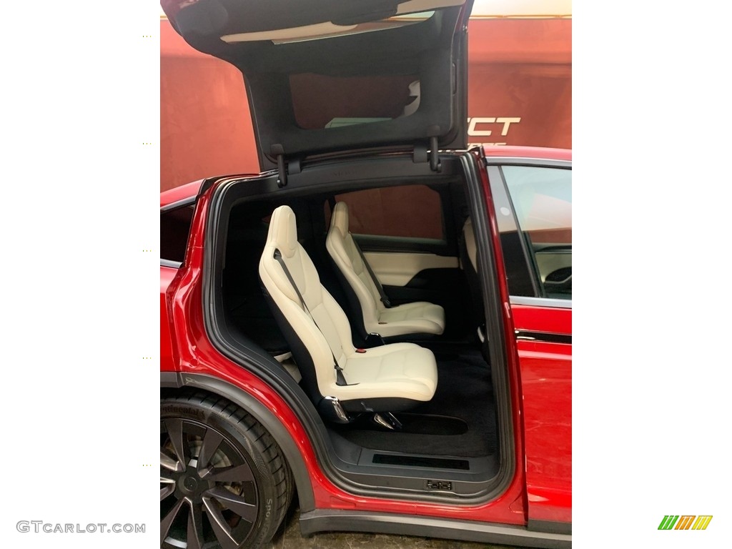 2022 Model X Plaid - Red Multi-Coat / Cream photo #14