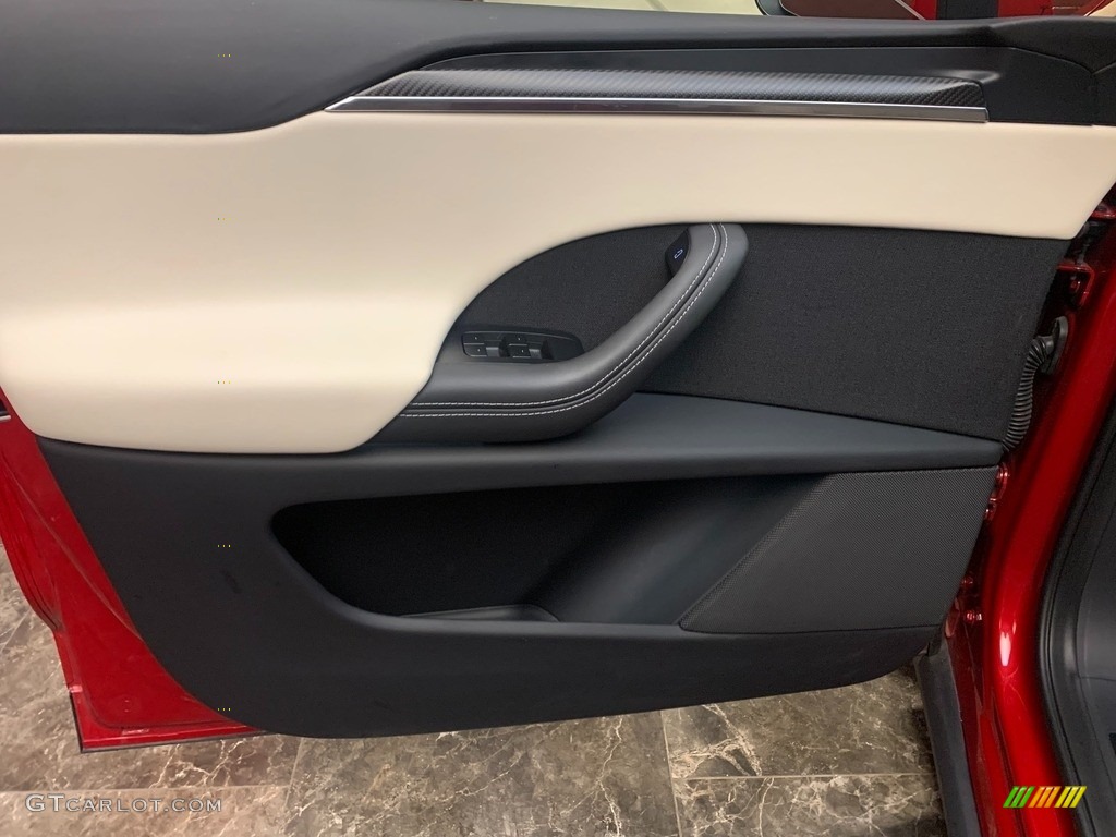 2022 Model X Plaid - Red Multi-Coat / Cream photo #17