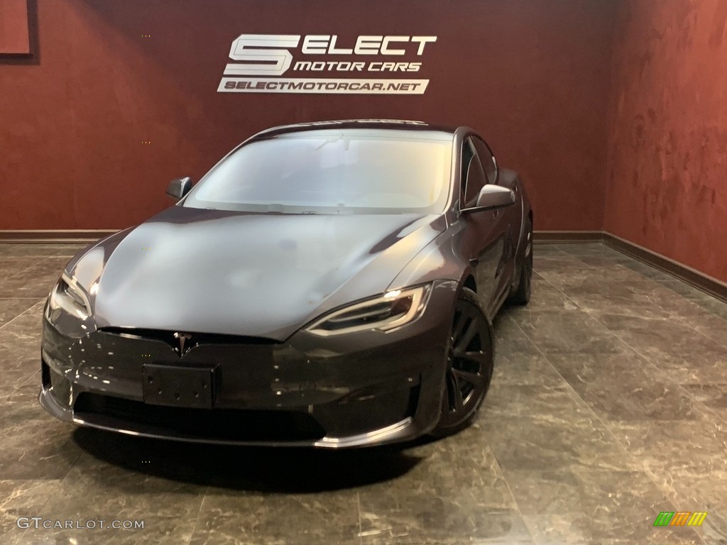 2021 Model S Plaid AWD - Midnight Silver Metallic / Black photo #1