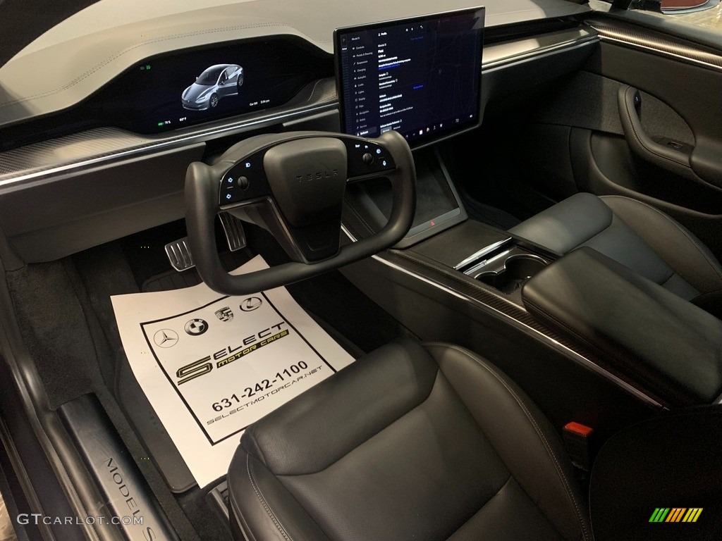 Black Interior 2021 Tesla Model S Plaid AWD Photo #145275182
