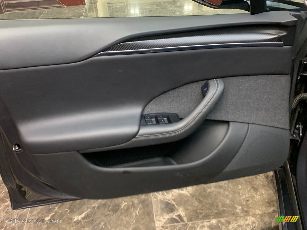 2021 Tesla Model S Plaid AWD Black Door Panel Photo #145275212