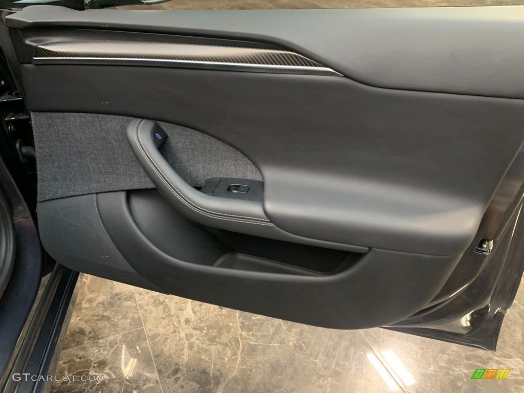 2021 Tesla Model S Plaid AWD Black Door Panel Photo #145275218
