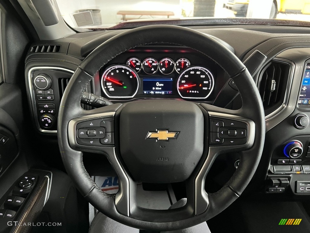 2021 Chevrolet Silverado 1500 LT Crew Cab 4x4 Jet Black Steering Wheel Photo #145276376
