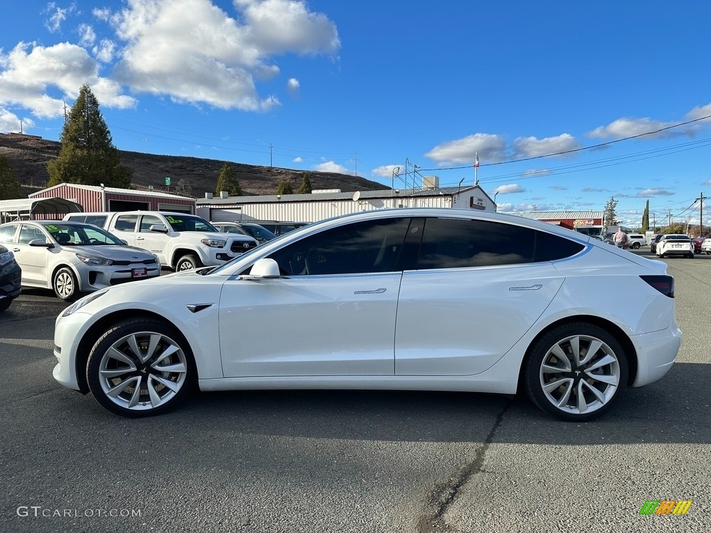 Pearl White Multi-Coat 2019 Tesla Model 3 Long Range Exterior Photo #145276445