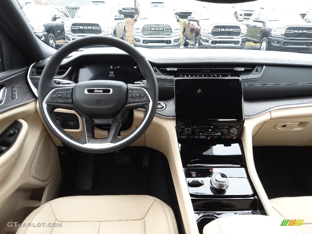 2023 Jeep Grand Cherokee L Limited 4x4 Wicker Beige/Global Black Dashboard Photo #145279068