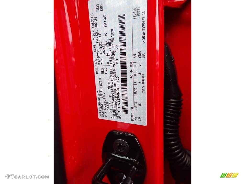 2022 F150 Color Code PQ for Race Red Photo #145279337