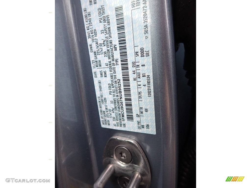 2022 Escape Color Code GP for Iced Blue Silver Photo #145280378