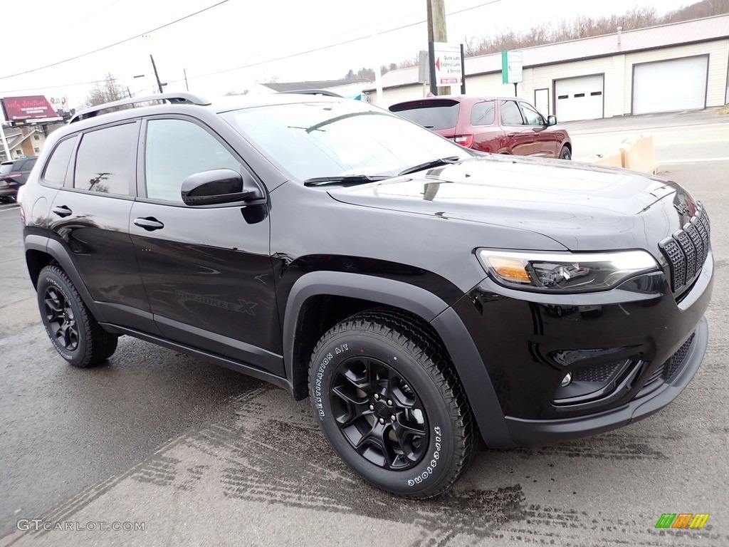 Diamond Black Crystal Pearl 2022 Jeep Cherokee X 4x4 Exterior Photo #145282853