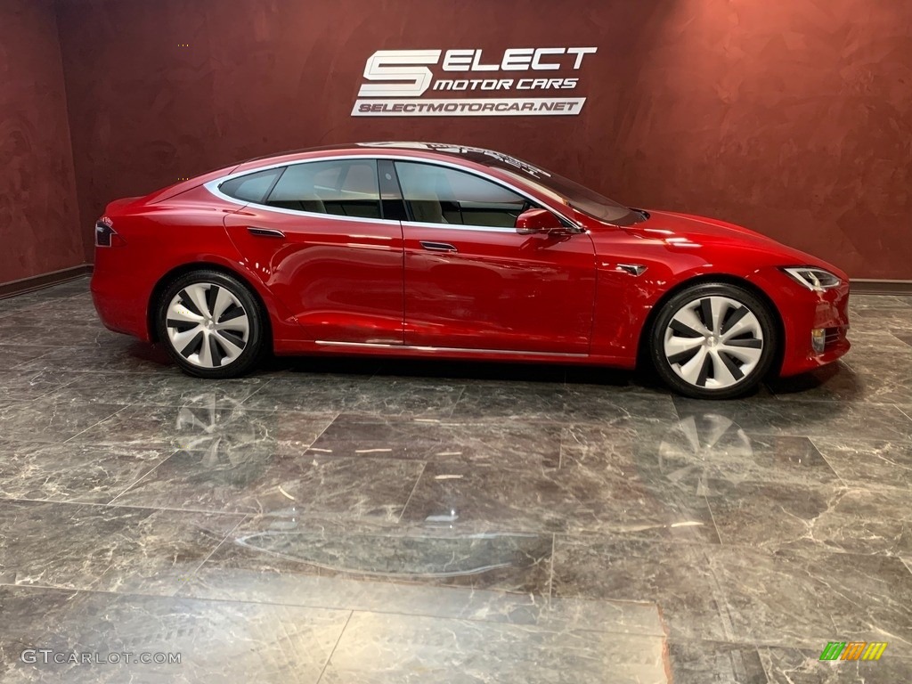 2020 Model S Long Range Plus - Red Multi-Coat / Cream photo #3