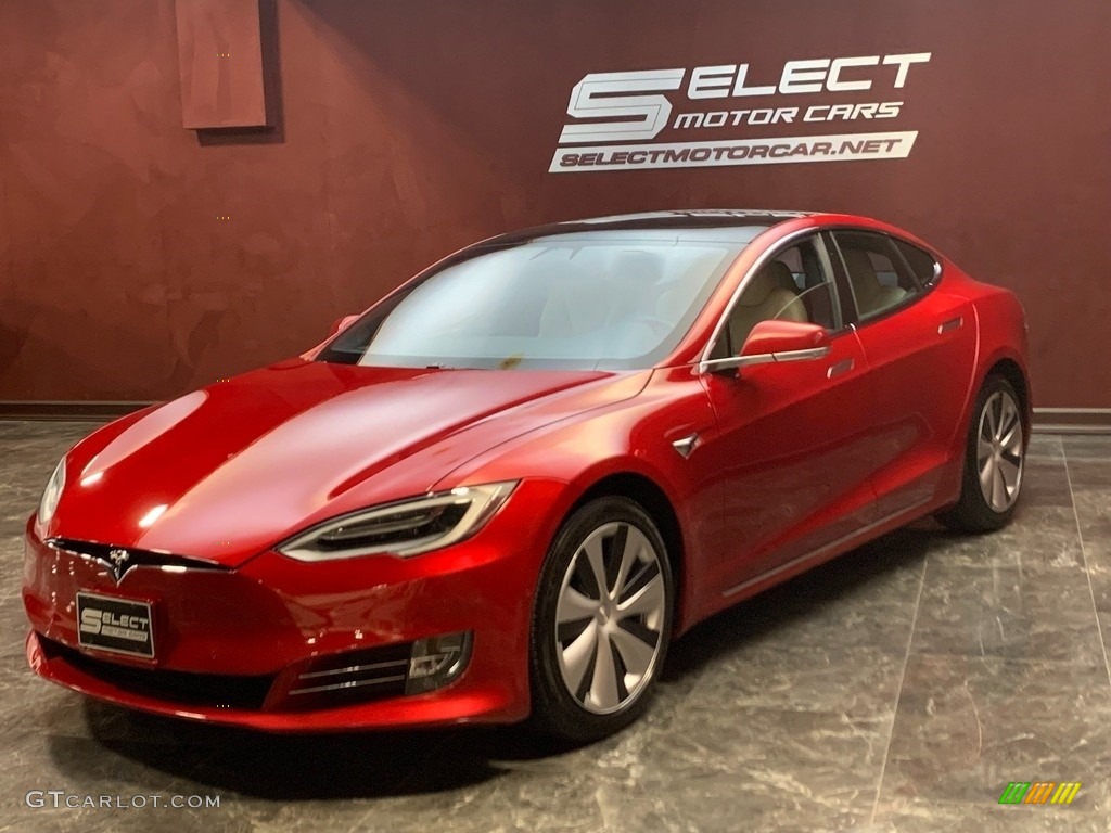 2020 Model S Long Range Plus - Red Multi-Coat / Cream photo #5