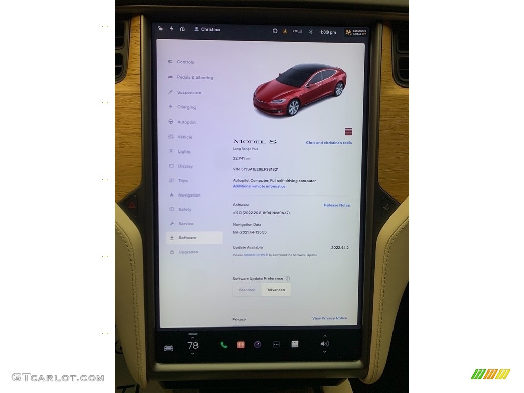 2020 Model S Long Range Plus - Red Multi-Coat / Cream photo #14